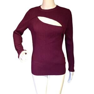 NEW Stella + Lorenzo Holiday Cut Out Ribbed Knit Top Size Large